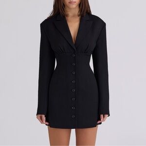 House of CB Georgia Black Hourglass Blazer Dress